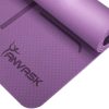 ANVASK jógamatrac 183x61 cm, 6 mm, csúszásmentes TPE, hordozópánttal, sötétlila – jóga, pilates, fitnesz